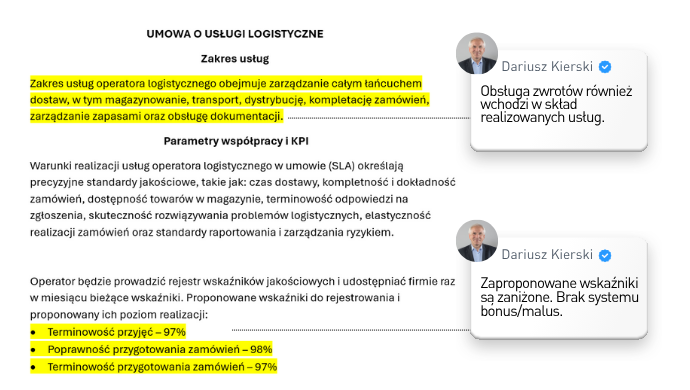 Grafika prezentująca efekty projektu logistycznego